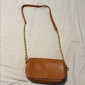 Tory Burch Brown Crossbody Bag with Gold Chain